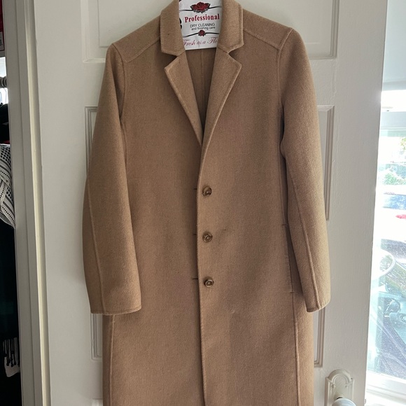 Tan-colored wool car coat (petite xs) $50 - Picture 1 of 9